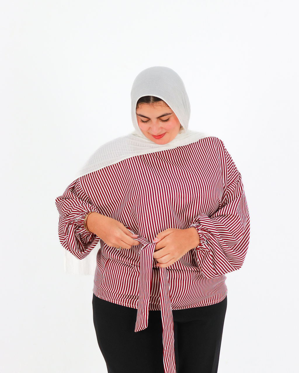 Dalal Striped Belted Top