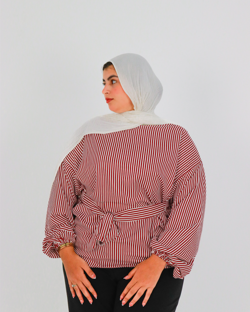 Dalal Striped Belted Top