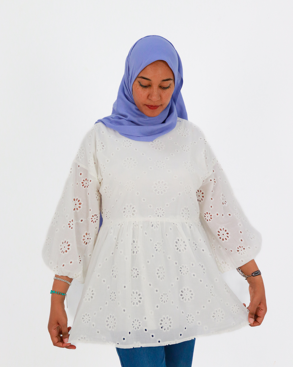 Zahraa Eyelet Tunic